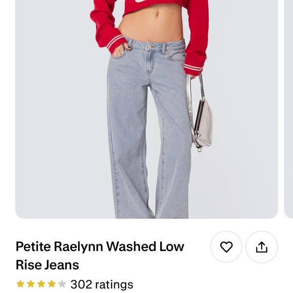 NWT Edikted Raelynn Washed Low Rise Petite M - Picture 1 of 7